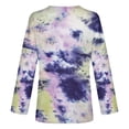 thumbnail image 5 of Fesfesfes Tops for Women Printed Tie-Dye Crewneck Long Sleeve Casual Tee Tops Blouse, 5 of 5
