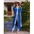thumbnail image 4 of Ekouaer Women Zipper Robes Knit Short Sleeve House Coat Soft Bathrobe Full Length Housecoat Dressing Gown with Pockets, 4 of 6
