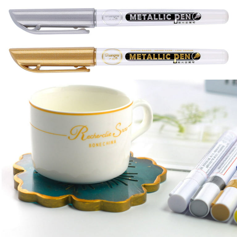 150Pcs Metallic Pen Gold Silver Resin Drawing Pen Acrylic Paint DIY Epoxy  Resin Mold Highlight Permanent Marker Handmade Crfat