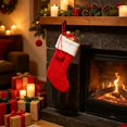 thumbnail image 2 of Christmas Stockings, Classic Xmas Stocking with Hanging Loop, Gift Bag for Fireplace Mantel, Tree and Family Holiday Decor, 2 of 6