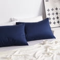 thumbnail image 6 of Lorviah 2 Pack King Pillowcases 20"x36", Premium Cotton Ultra Soft & Breathable Pillow Cases with Envelope Closure, Navy Blue, 6 of 6