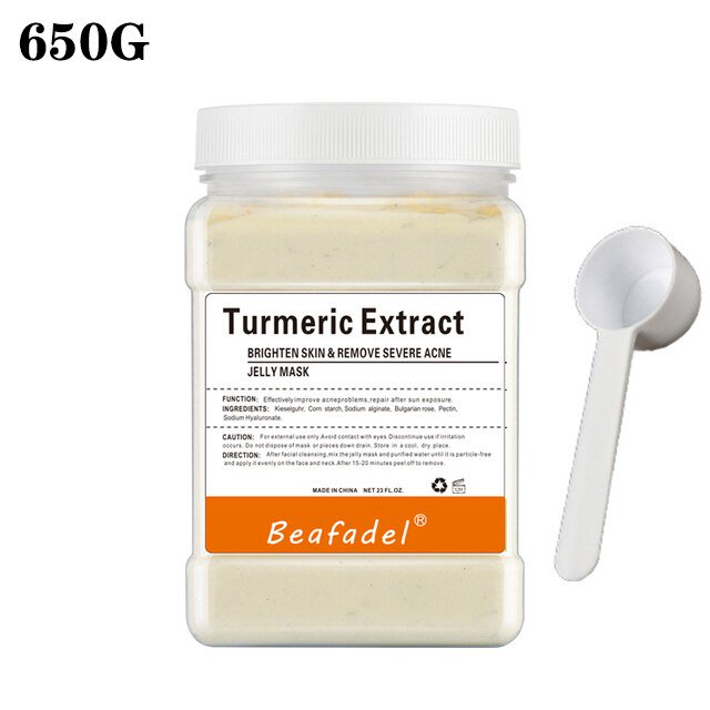 650g Soft Hydro Jelly Mask Powder Anti-aging Brighten Peel Off Facial Revitalizing Crystal Turmeric DIY Jelly Rose Mask For Face Qiuyongming unisex