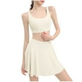 thumbnail image 3 of Sentmoon Ensembles Mignons pour Femmes Jupes pour Femmes et Pantalons Habillés Robes d'Été Décontractées Sans Manches Col Rond pour Femmes 2025 Robes Décontractées Unies pour Style Décontracté, 3 of 7