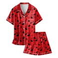 thumbnail image 5 of MIASHUI Ensemble de Pyjama de Pâques 2 Pcs Garçon Fille Haut à Manches Courtes et Pantalon, Rouge, 4-5 Ans, 5 of 5