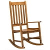 Sunisery Wood Rocking Chair with Ergonomic Armrest Vertical Pattern