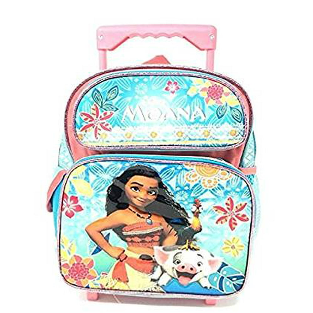 Disney Small Rolling Backpack Moana Blue/Pink 12 School Bag