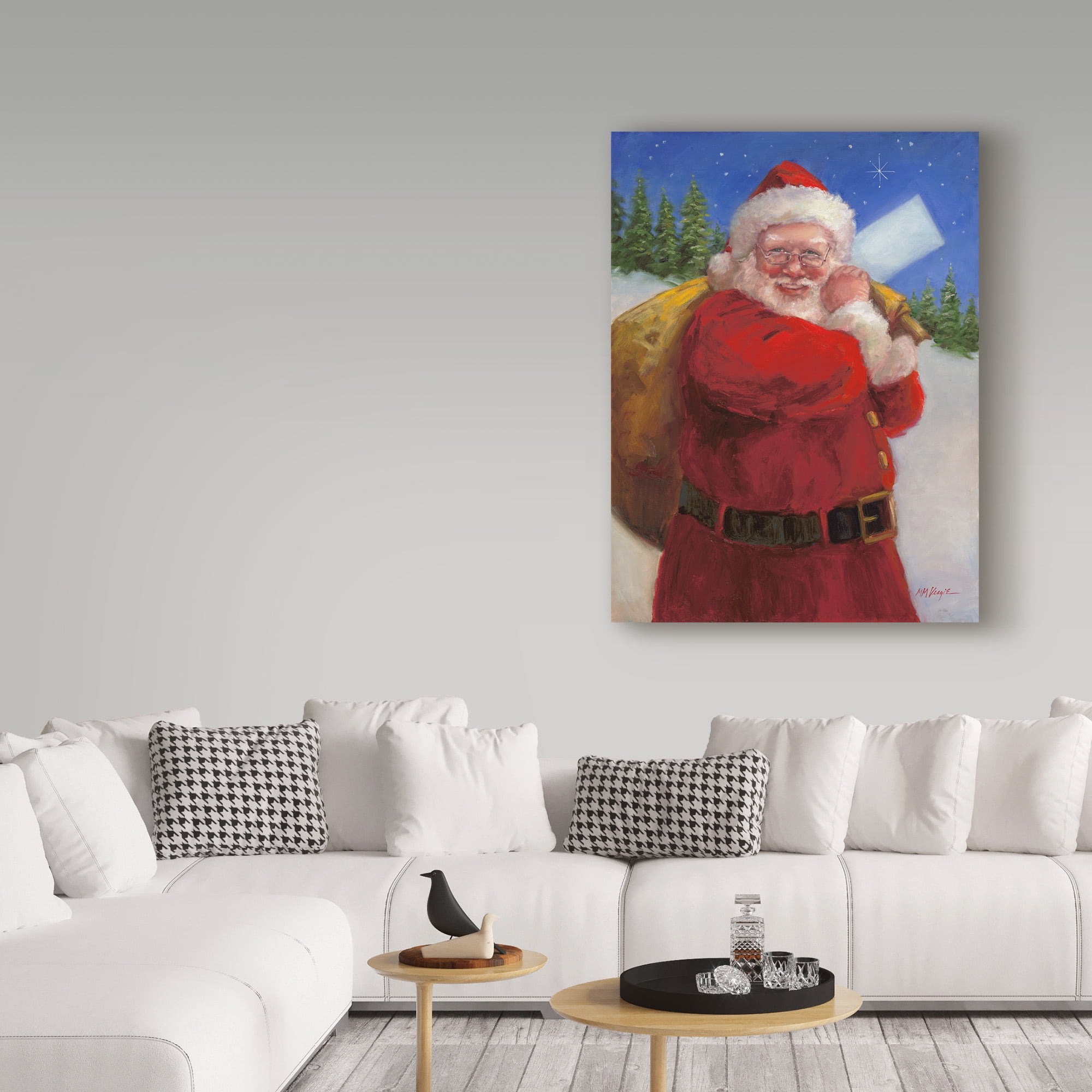 Trademark Fine Art 'Santa With A Sack' Canvas Art by Mary Miller Veazie