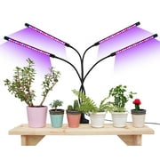 Great Value 4.75 inch 4-Head Flexible LED Clamp Grow Light, 20W Selectable Spectrum