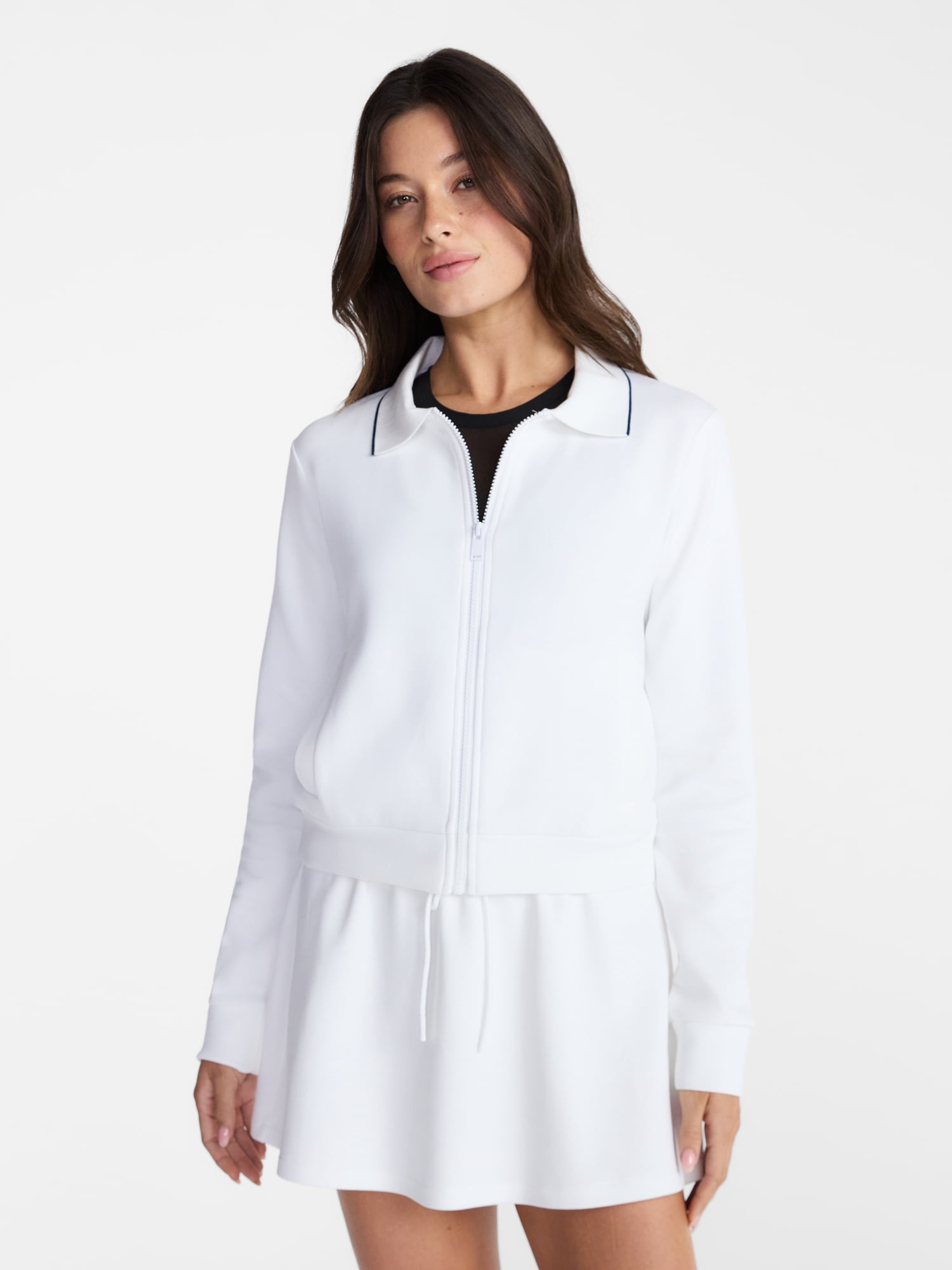 Avia Women's and Women's Plus Zip Front Pique Knit Jacket, Sizes XS-4X