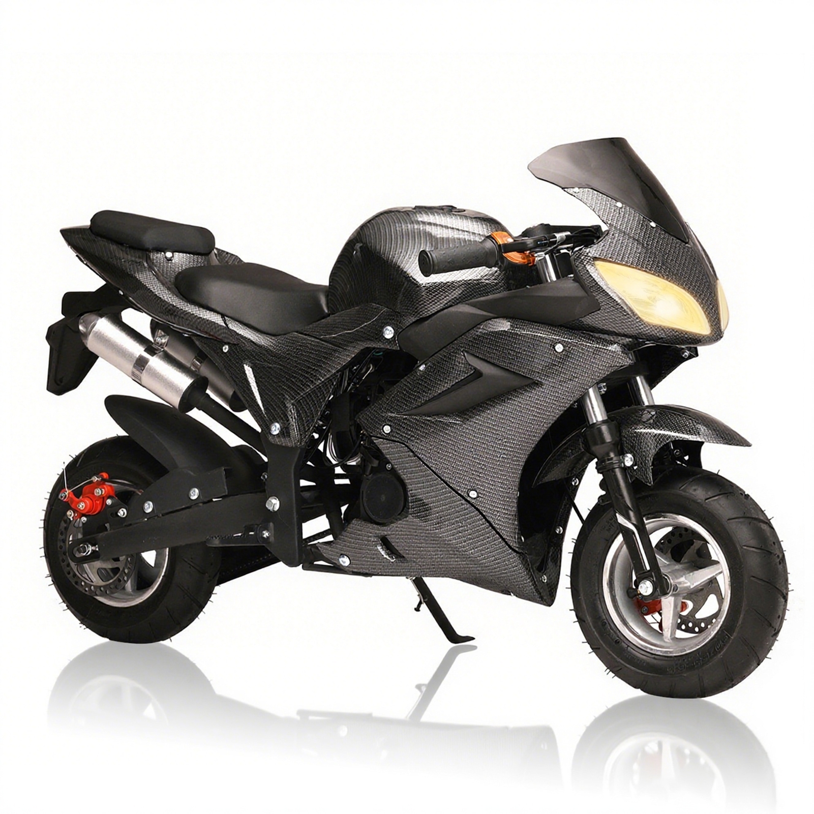 Xnigf Gas-Powered Mini Bike for Adults, 49cc 4-Stroke Engine, 25MPH Top Speed, 200LB Load Capacity, Dual Disc Brakes, Off-Road Motorbike