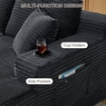 thumbnail image 7 of Tmsan 134" U Shaped Boneless Couch,Comfy Cloud Deep Seat, Modular Sectional Sofa with Cup Holders, Free Combination, Modern Corduroy Foam Compressed Sofas Set for Living Room, Apartment ,Black, 7 of 7