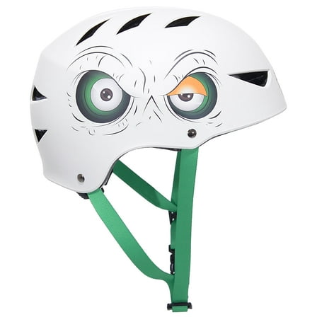 Razor® Child Boys Bike Multi-Sport Helmet, White with Green Eyes (Twist Adjust, Ages 5 )
