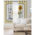 thumbnail image 2 of Sunflowers Kitchen Curtains Yellow Floral Botanical Checkered Farmhouse Cafe Short Curtains for Bathroom Blackout Window Curtain Small Window Treatment Drapes for Bedroom Living Room 42"x45"x2, 2 of 9