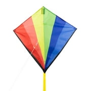 EOLO KITES Ready2Fly Pop-Up 27" Diamond Kite, Rainbow. Reusable Tote included, Children Ages 4+
