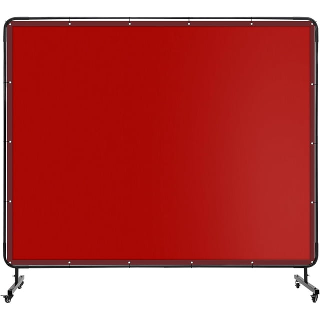 Bingirl Écran de Soudage en Vinyle 8 X 6 Pieds avec Cadre, Rideau de Soudage en PVC Résistant aux Flammes avec Roues Pivotantes Verrouillables, Panneau d'Écran de Soudage Transparent