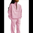 thumbnail image 2 of Conjunto Deportivo de 2 Piezas para Mujer: Sudadera de con Media Cremallera y Pantalón de Chándal Rosa XXL, 2 of 8