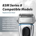 thumbnail image 3 of 83 M Electric Shaver Replacement Head Compatible Shaver Series 8 Electric Shaving, 2 Pack, Silver, 3 of 5