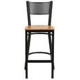 thumbnail image 6 of Flash Furniture HERCULES Series Black Grid Back Metal Restaurant Barstool - Natural Wood Seat, 6 of 7