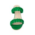 thumbnail image 5 of BLISSFUL STEP Women's Braided Heeled Slip on Chunky Heel Slide Sandals Grass Green 6.5, 5 of 7