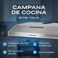 thumbnail image 2 of FLINE | Campana de cocina 80 cm | GABINETE | Controles botones |extractora | diseño slim de acero Inoxidable | 3 velocidades | Tallin 80, 2 of 7