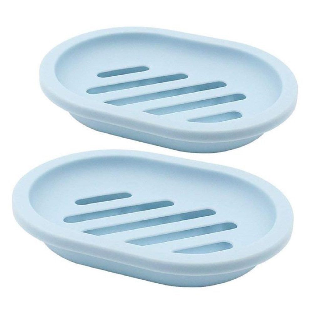 2PCS Soap Dish With Drain Container Soap Saver Bathroom Shower Soap Holder Case 