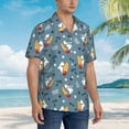 thumbnail image 2 of KLL Men's Hawaiian Shirt Short Sleeve Button Down Beach Shirts-Surf Shark, 2 of 5