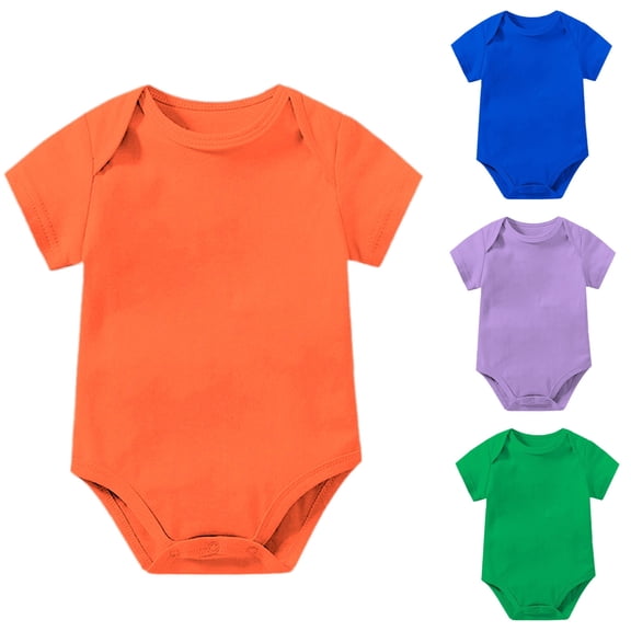 TGPMGRZ Unisex Baby Short Sleeve Bodysuits Cotton One Piece Boy Girl Summer Clothes Purple 3-6 Months