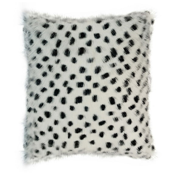 TOV Furniture Genuine Black and White Goatskin 16" Pillow