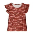 thumbnail image 3 of hengsof Girls' Sweet Ruffled Short Sleeve Shirts Kids Fashionable Printing Crew Neck Tops Comfortable Casual Summer T-Shirts, 3 of 7