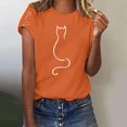 thumbnail image 1 of YLHFASHION Hauts pour Femmes Mode Manches 3/4 Col Rond Chemises Décontractées Tendance Blouses Imprimées Plissées devant t-Shirts Soldes Aujourd'hui Liquidation T-shirt à Manches Courtes pour Femmes, 1 of 5