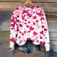 thumbnail image 5 of successthop Valentine Sweatshirts for Women Pink Heart Fleece Oversized Crewneck No Hood Jumper Long Sleeve Tops XL, 5 of 5