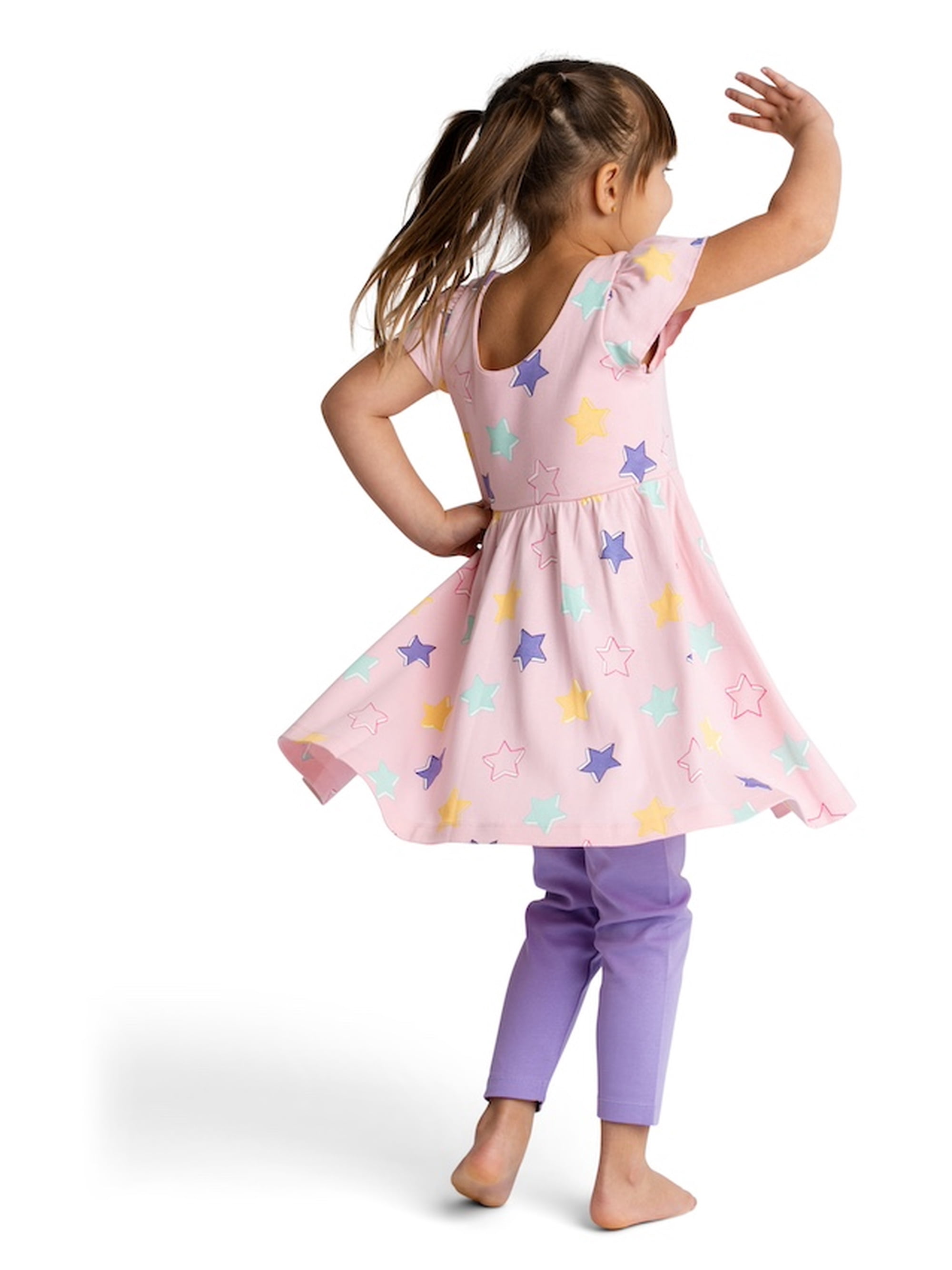 M+A By Monica + Andy Organic Cotton Short Sleeve Let's Dance Dress and Legging Set, Sizes 12-18M to 5T