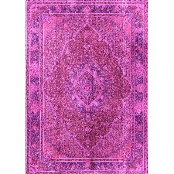Ahgly Company Indoor Rectangle Medallion Pink Traditional Area Rugs, 6' x 9'