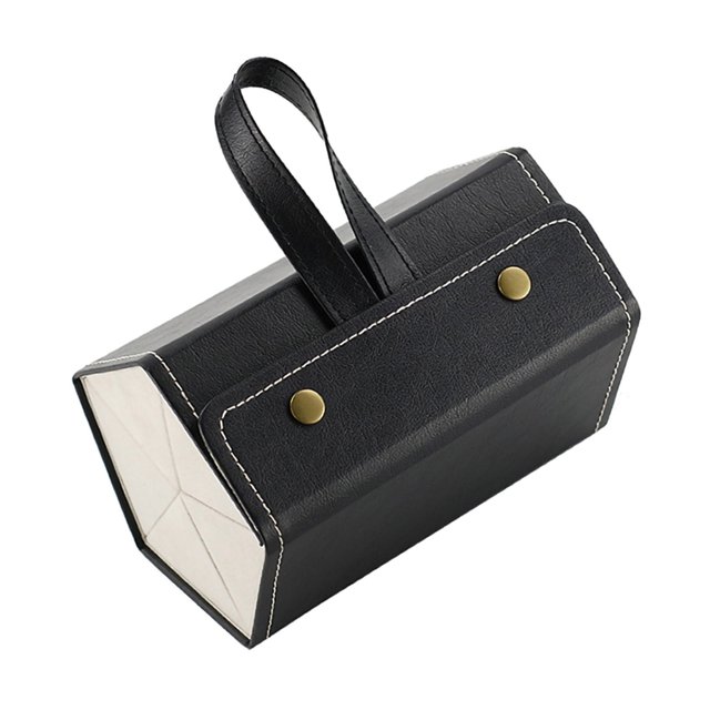 Organizador de anteojos de cuero plegable 2/3/4/5/6 caja de almacenamiento de gafas de sol de múltiples ranuras portátil de viaje para gafas Almacenamiento y organización del hogar L6392 negro Inteprter HA003745-09B