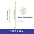 thumbnail image 2 of PROSTEEL 925 Sterling Silver Extender for Necklaces 2 Pcs Gold Plated Extension Chain for Necklace Bracelet Anklet with Spring-ring Clasp(2 /4 inch), 2 of 6