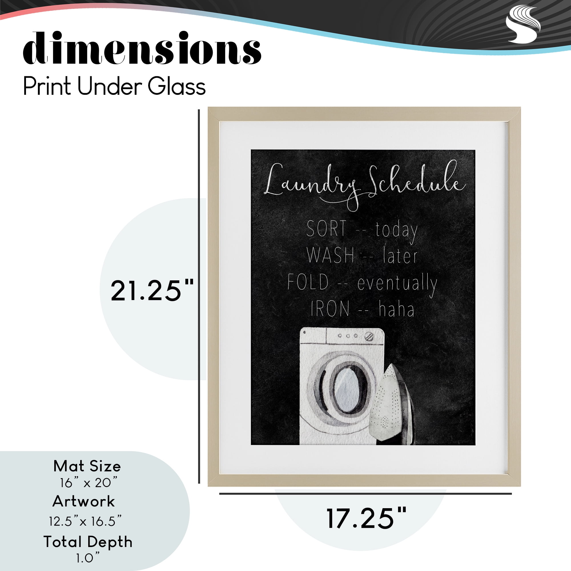 Lazy Laundry Schedule Humor Birch Framed Print Under Glass, design by Kim Allen