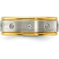 thumbnail image 3 of Chisel Stainless Steel Polished with Brushed Center Yellow IP-plated 8.00mm Band - Ring Size 9.0, 3 of 6