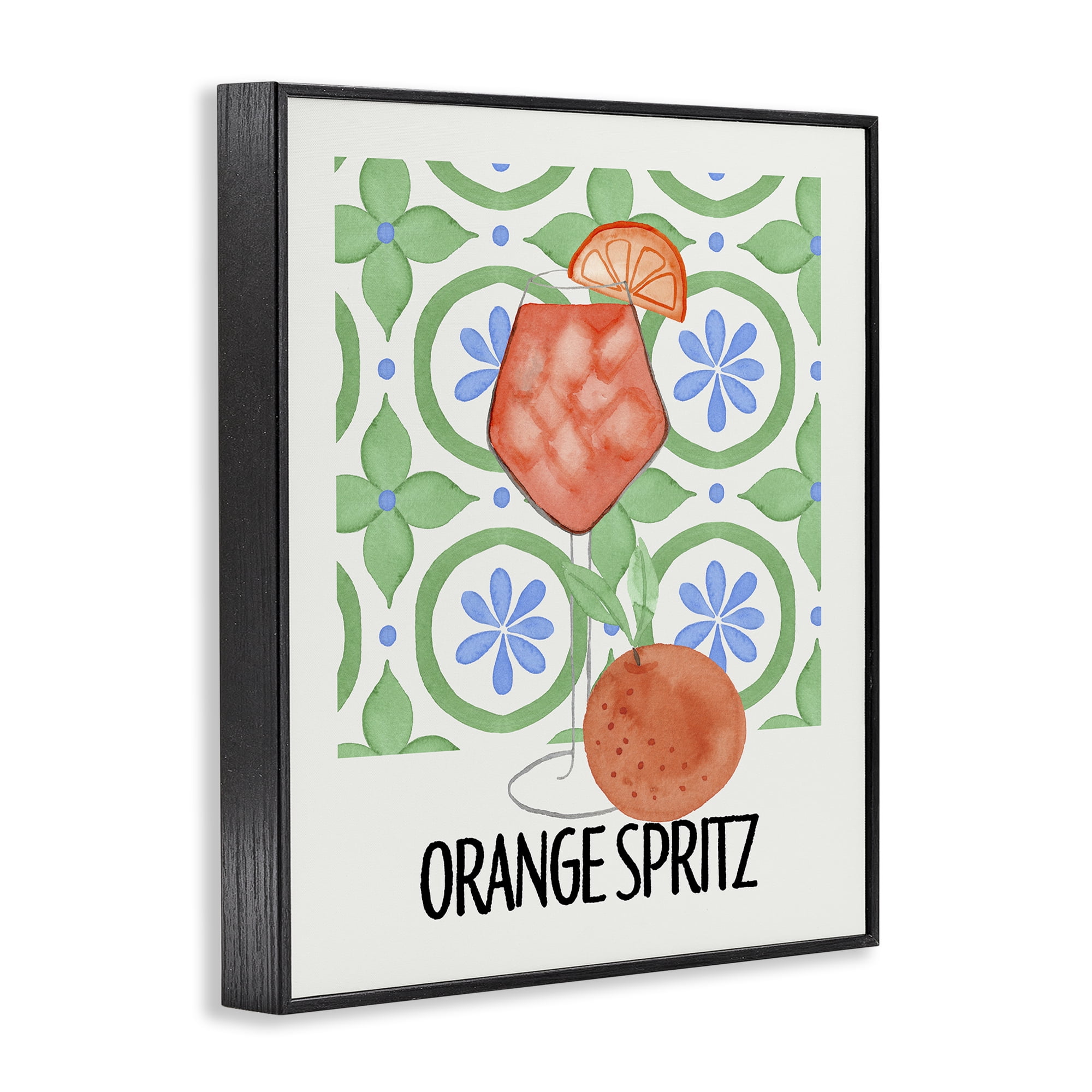 Stupell Industries Orange Spritz On My Mind Black Framed Giclee Art, design by Nina Jacobs