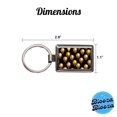 thumbnail image 3 of Gold Balloons Black Background Birthday Anniversary Metal Rectangle Keychain, 3 of 7