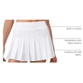 thumbnail image 4 of Falda CRZ YOGA Plisada de Cintura Alta para Tenis y Golf Blanca XX-S, 4 of 6