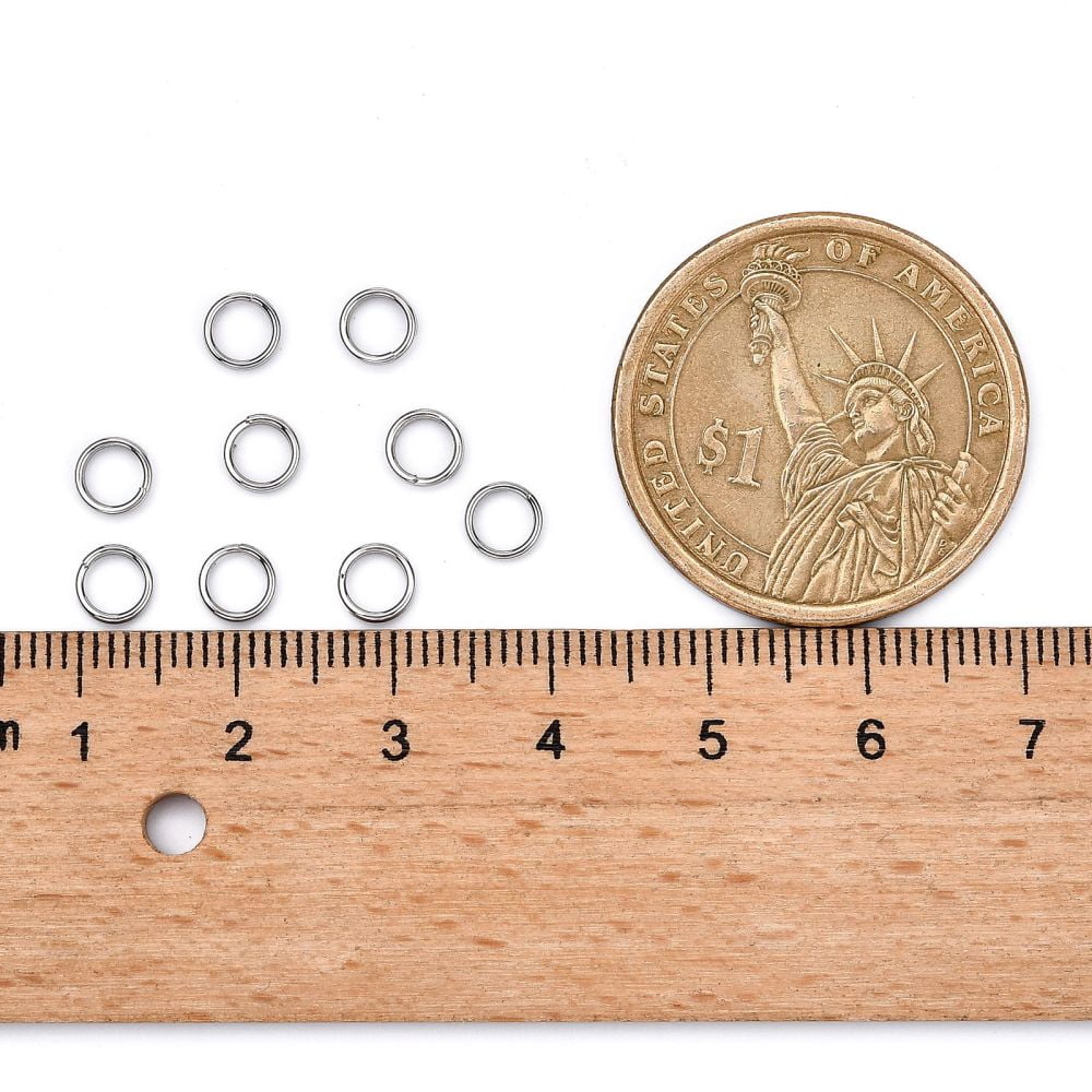 Resistant 304 Stainless Steel Split Rings Double Loops Jump Rings Stainless Steel color 5x1.2mm 3.8mm inner diameter 5000pcs/bag