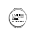 thumbnail image 1 of I Am The Precious Girl Hand Compact Mirror Round Portable Pocket Glass, 1 of 3