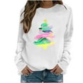 thumbnail image 6 of Bzhegqhd Women's Christmas Graphic Pullover Tees Long Sleeve Fleece Lined Sweatshirt Loose Fit Casual Streetwear Top Warm Winter Holiday Print Fall Fashion Cozy Outerwear, 6 of 6