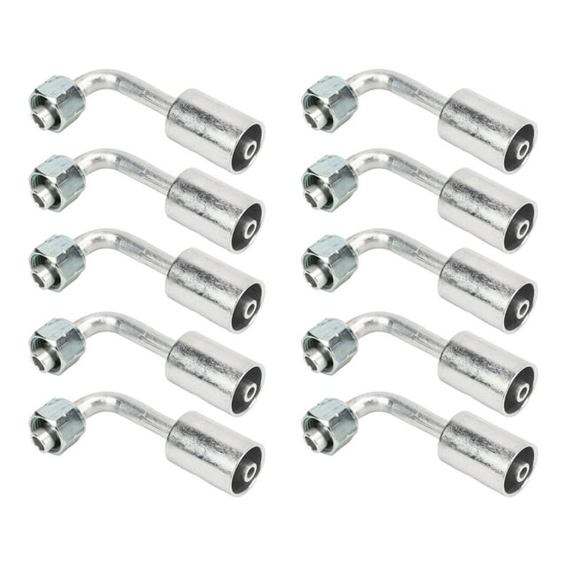 10 piezas 3/8 pulgadas aire acondicionado 90 grados Beadlock aluminio empalmador de CA accesorios de manguera conector adaptador para coche camión vehículo de ingeniería Jadeshay A