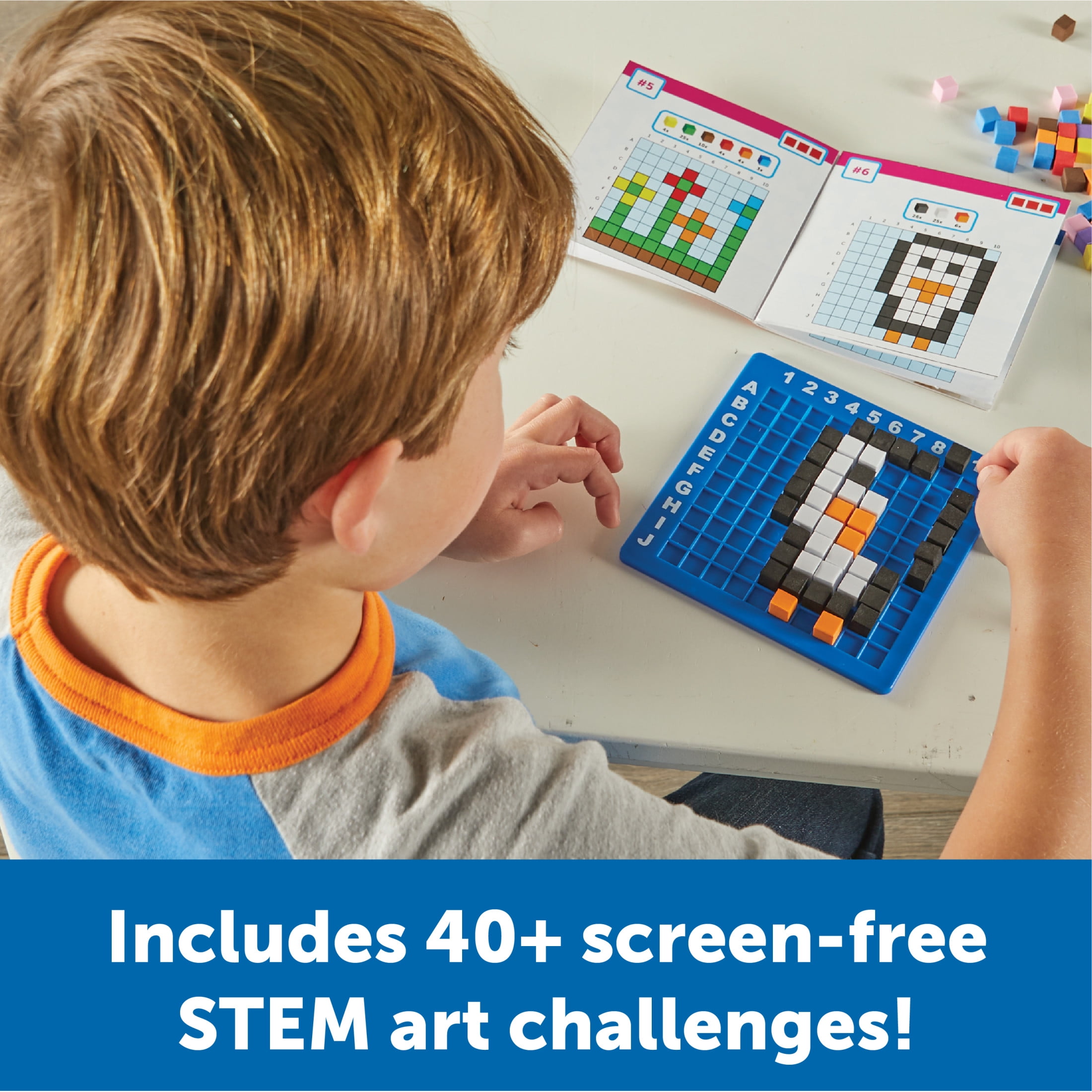 STEM Toys Pixel Art Kit for Kids - Arts and Crafts for Boys & Girls - Educational Science Kits & STEM Activities for Kids Ages 5-8-12 Gifts for 5, 6, 7, 8, 9, 10 Year Old - Brain Teasers Toy (Medium)