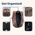 thumbnail image 3 of Neceser de viaje de piel de emisario resistente al agua para hombre, 3 of 8