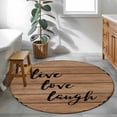 thumbnail image 3 of Vintage Boho Round Area Rug 3Ft Washable Small Circle Rugs for Kitchen Entryway, Farmhouse Retro Brown Wooden Grain Non-Slip Carpet Floor Mats Indoor Outdoor Carpet Runner Aesthetic Home Decor, 3 of 8