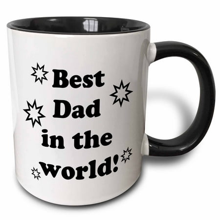 3dRose Best dad in the world - Two Tone Black Mug, (Worlds Best Step Dad)