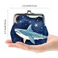 thumbnail image 2 of Starry Shark Ultra-Sleek Slim Wallet with 0.7 Microfiber Zinc Alloy Jaws - Compact Coin Purse 4.3x4.7 in/11x12 cm - Stylish and Secure Holder, 2 of 7