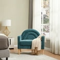 thumbnail image 3 of Relax & Rejuvenate Vibrant Teddy fabric Upholstered Rainbow 3-Seater Loveseat, TURQUOISE, 3 of 3